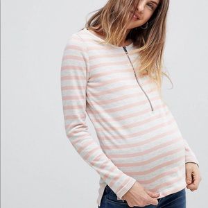 EUC Asos Maternity Mamalicious Nursing Stripe Top